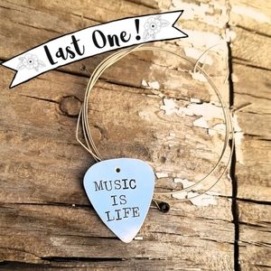 Handmade Guitar Pick Music Is Life Upcycled Spoon
